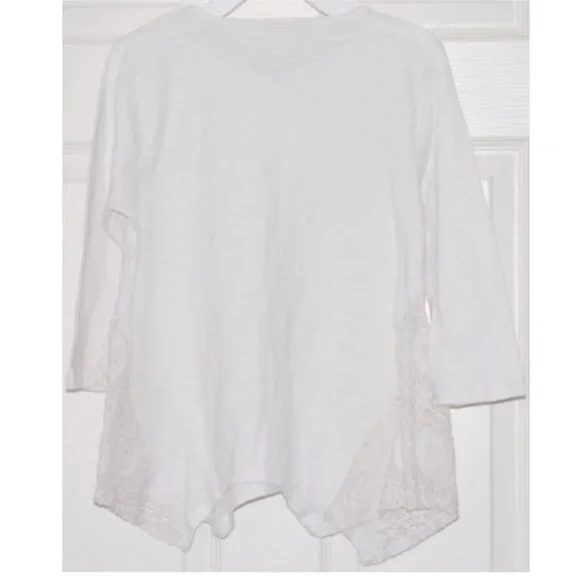 Me.n.u Girls, Juniors Size L (Bust: 33") Shirt, 3/4 Sleeve, Crochet Details - Picture 3 of 8